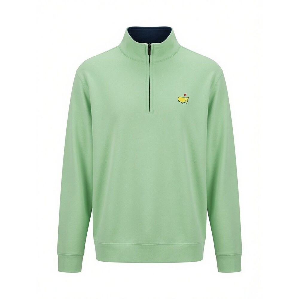 Masters Collection 1/4 Zip Pullover Mens XL Mint Green Pima Cotton Golf Logo EUC
